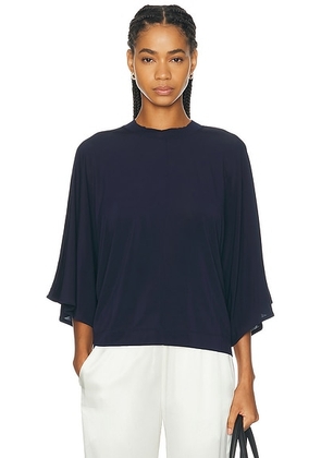 House of Dagmar Jersey Kimono Top in Navy Blue - Navy. Size L (also in S, M).