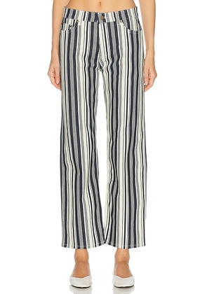 RENGGLI Stripe Straight Leg in Chalk & Midnight - Navy. Size 31 (also in ).