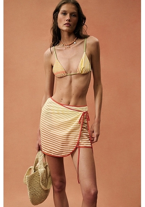 SIR. for FWRD Calypso Sarong in Sorbet Stripe - Orange. Size XS/S (also in M/L).
