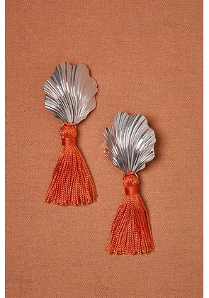 Julietta for FWRD Coquille Earrings in Silver & Orange - Orange. Size all.