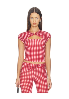 FRAME x Alexandra Leclerc The Casino Top in Red. Size XS. Also in M, L.