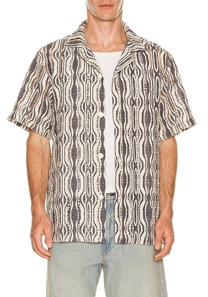 OAS Zefi Cuba Shirt in Dk-Blue - Brown. Size L (also in S, M, XL/1X).