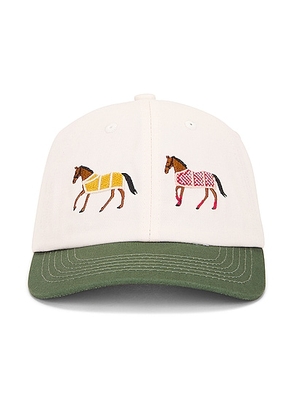 Found Horse Pair Hat in Off White - White. Size all.