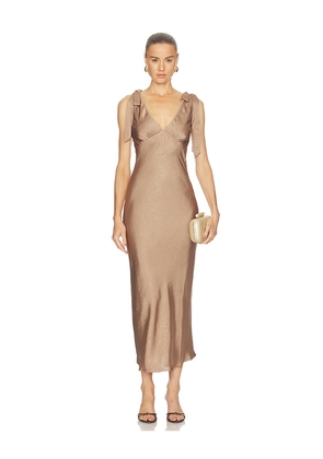 HEARTLOOM Emmie Dress in Taupe. Size XS. Also in S, M, L, XL.
