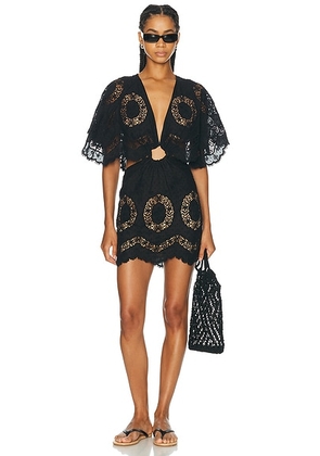 Johanna Ortiz Paradise Mini Dress in Black - Black. Size 2 (also in 8).