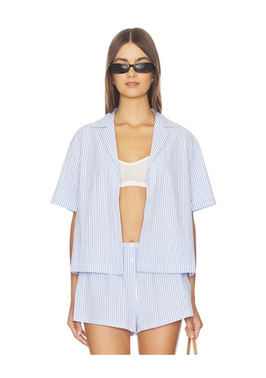 Good American Camp Shirt in Blue. Size XS. Also in S, M, L.