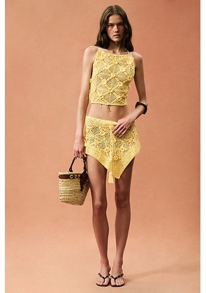 Eliou for FWRD Triangle Crochet Skirt in Butter - Yellow. Size M (also in ).