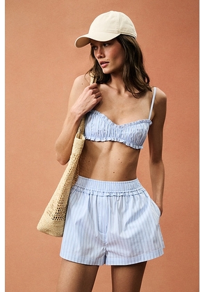 L'Academie for FWRD Daphne Bra Top in Multi Stripe - Baby Blue. Size XXS (also in S, XS, M, XL).