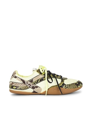 Miu Miu Nylon & Ayers Sneaker in Ananas & Felce - Yellow. Size 36.5 (also in ).