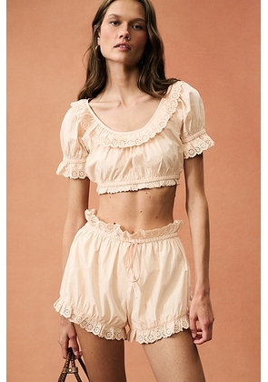 Posse for FWRD Ezra Crop Top in Peach Sorbet - Peach. Size L (also in S, XS, M, XL).