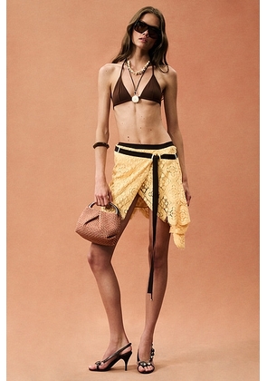 THE ATTICO for FWRD Lace Skirt in Apricot - Yellow. Size 44 (also in 38, 40).