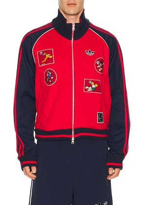 Adidas Originals x Brain Dead x Disney Track Top in Better Scarlet - Red. Size L (also in S, XL/1X).