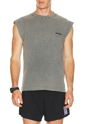Satisfy Mothtech Muscle Tee in Faded Black - Black. Size XL (also in M, L).