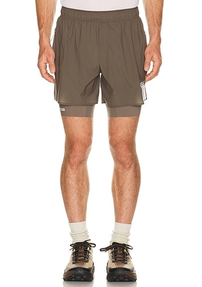 Satisfy Rippy Cordura 5 Shorts in Morel - Green. Size M (also in L, XL).