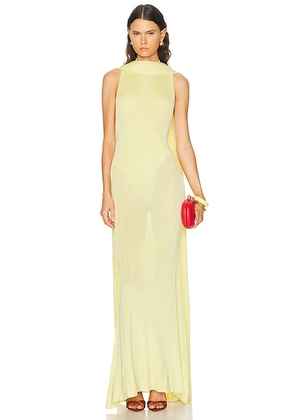Self-portrait Viscose Knit Scarf Maxi Dress in Yellow - Yellow. Size XS (also in ).