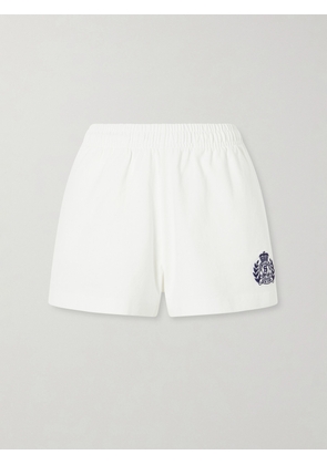 Sporty & Rich - Logo-embroidered Cotton Shorts - White - x small,small,medium,large,x large