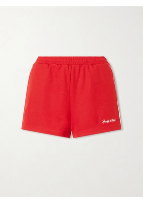 Sporty & Rich - Logo-embroidered Jersey Shorts - x small,small,medium,large,x large