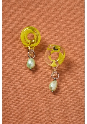 SUPLAIS for FWRD Inmersion Earrings in Yellow  Green  & Pearl - Yellow. Size all.