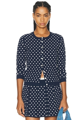 Sandy Liang Fable Cardigan in Navy Multi - Navy. Size L (also in XS, S, M).