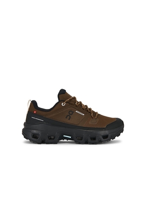 On Cloudrock Low Wp in Brown. Size 8.5. Also in 7, 7.5, 8, 9, 9.5, 10, 10.5, 11, 11.5, 12, 13.