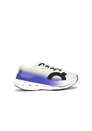 On Cloudboom Max in Purple. Size 7. Also in 7.5, 8, 8.5, 9, 9.5, 10, 10.5, 11, 11.5, 12, 13.