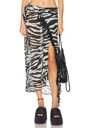 THE ATTICO Zebra Pareo in Black & White - Black & White. Size 40 (also in ).