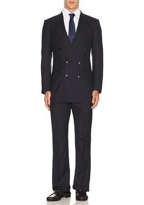 TOM FORD Clear Cut Herringbone Stripe Suit in Navy - Blue. Size 38 (also in ).