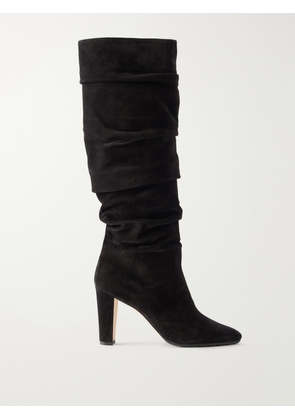 Manolo Blahnik - Calassohi 90 Suede Knee Boots - Black - IT35.5,IT36,IT36.5,IT37,IT37.5,IT38,IT38.5,IT39,IT39.5,IT40,IT40.5,IT41,IT41.5,IT42