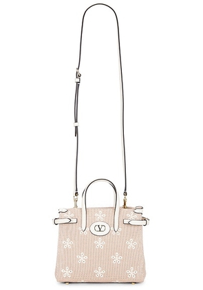 Valentino Garavani Antibes Small Tote Bag in Naturale Tobacco  Ivory  & Light Ivory - Ivory. Size all.