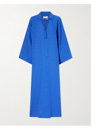 Lisa Marie Fernandez - Tie-detailed Woven Maxi Dress - Blue - 1,2,3,4