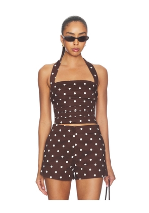 L'Academie Polina Top in Brown. Size XS. Also in XXS, S, L, XL.