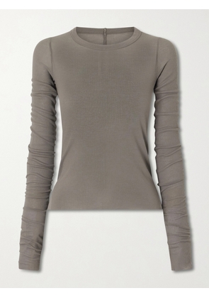 Rick Owens - Frayed Ribbed Jersey T-shirt - Gray - IT38,IT40,IT42,IT44,IT46,IT48