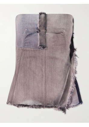 Rick Owens - Frayed Denim Bustier Top - Pink - IT38,IT40,IT42,IT44,IT46,IT48