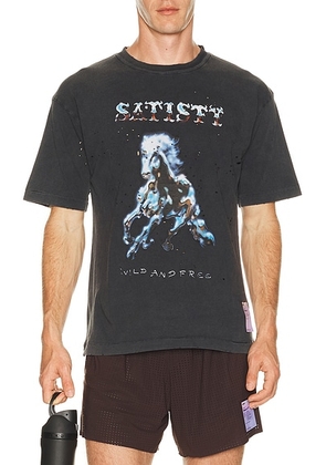 Satisfy Mothtech T-Shirt in Aged Black - Black. Size S (also in M, L).