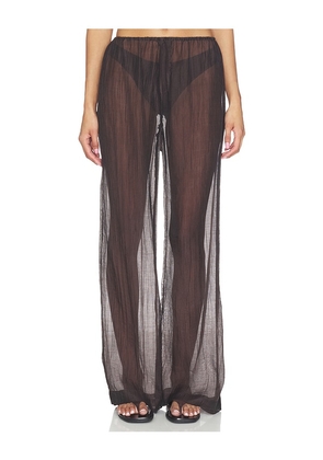 LNA Velma Sheer Pant in Chocolate. Size S. Also in XS, M, L, XL.