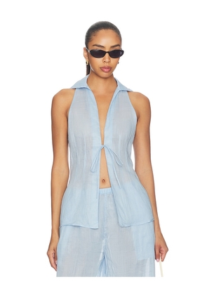 L'Academie Darina Top in Baby Blue. Size XS. Also in XXS, S, M, L, XL.