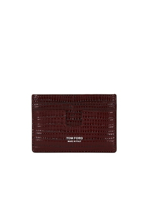 TOM FORD Printed Tejus T Line Classic Card Holder in Ruby Red - Red. Size all.