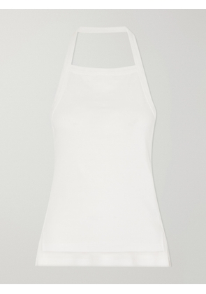 OSSOU - Clovis Cotton Jersey Halterneck Tank - Neutrals - x small,small,medium,large