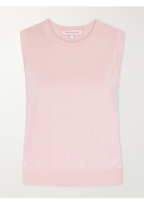 Carolina Herrera - Ribbed Silk And Cotton-blend Vest - Pink - x small,small,medium,large,x large
