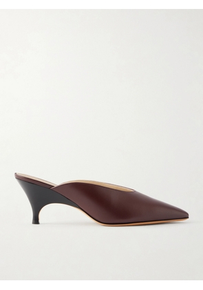 Le Monde Béryl - Petra 65 Leather Mules - Burgundy - IT36,IT36.5,IT37,IT37.5,IT38,IT38.5,IT39,IT39.5,IT40,IT40.5,IT41,IT41.5,IT42