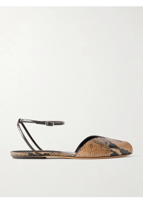 Le Monde Béryl - Valetta Snake-effect Leather Flats - Animal Print - IT36,IT36.5,IT37,IT37.5,IT38,IT38.5,IT39,IT39.5,IT40,IT40.5,IT41,IT41.5,IT42