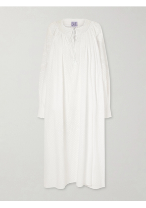 Thierry Colson - Vladia Ruffled Embroidered Cotton Maxi Dress - White - 1,2