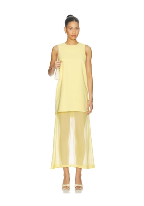La Ligne Crepe & Silk Chiffon Dress in Yellow. Size M. Also in L.