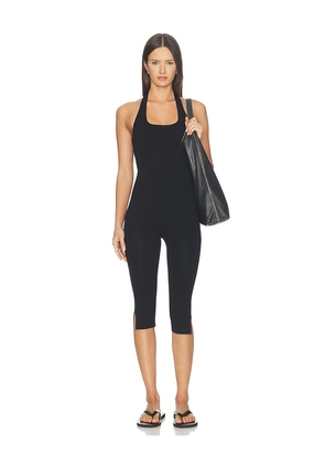 LNA Capri Halter Onesie in Black. Size S. Also in XS, M, L, XL.
