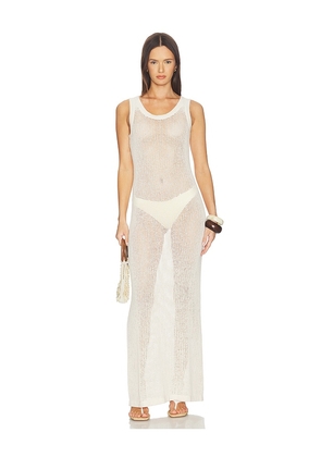 LNA Tyler Open Knit Tank Dress in Ivory. Size S. Also in XS, M, L, XL.