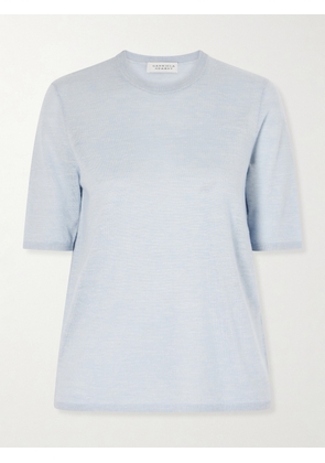 Gabriela Hearst - Chryse Cashmere, Silk And Hemp-blend Sweater - Blue - x small,small,medium,large,x large