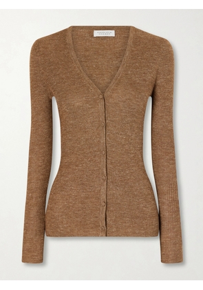 Gabriela Hearst - Aiste Ribbed Cashmere, Silk And Hemp-blend Cardigan - Metallic - x small,small,medium,large,x large
