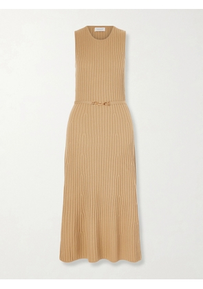 Gabriela Hearst - Meier Belted Ribbed Wool And Cashmere Midi Dress - Brown - x small,small,medium,large,x large