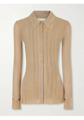 Gabriela Hearst - Tamar Ribbed Silk Shirt - Brown - x small,small,medium,large,x large