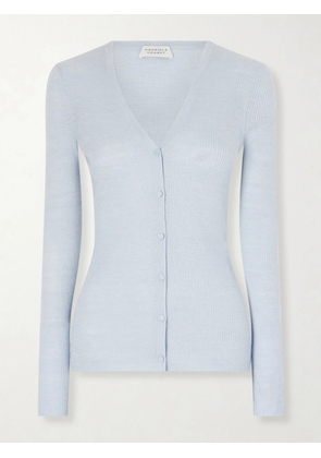 Gabriela Hearst - Aiste Ribbed Cashmere, Silk And Hemp-blend Cardigan - Blue - x small,small,medium,large,x large